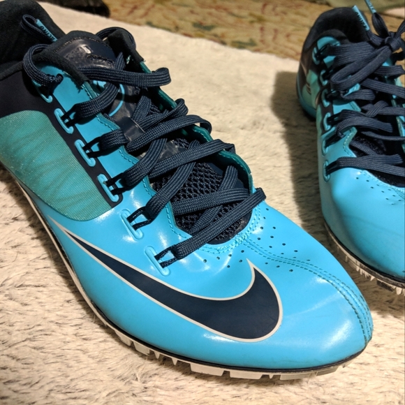 Nike Flywire Track Spikes Baby/Navy Blue Men's 10.5 Size Shoes - Picture 4 of 11